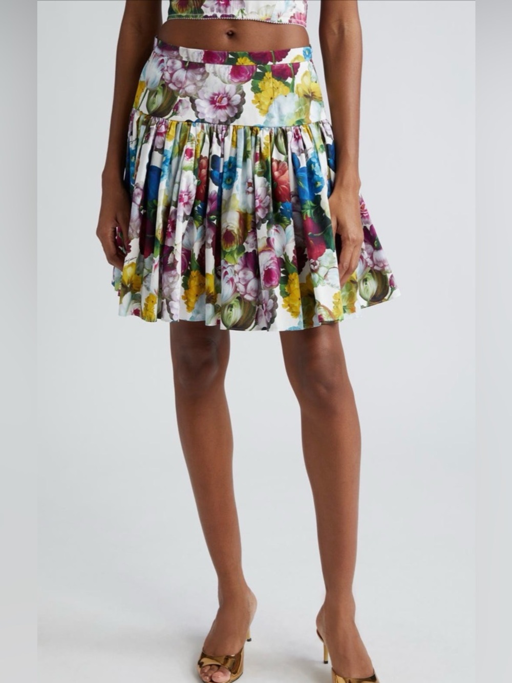 Dolce & Gabana ✨ Matching Set ✨ Nocturnal floral print top and skirt LIKE NEW - Picture 5 of 17